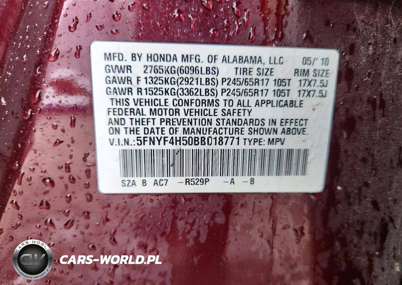 2011 Honda Pilot Exl VIN:5FNYF4H50BB018771 - 13