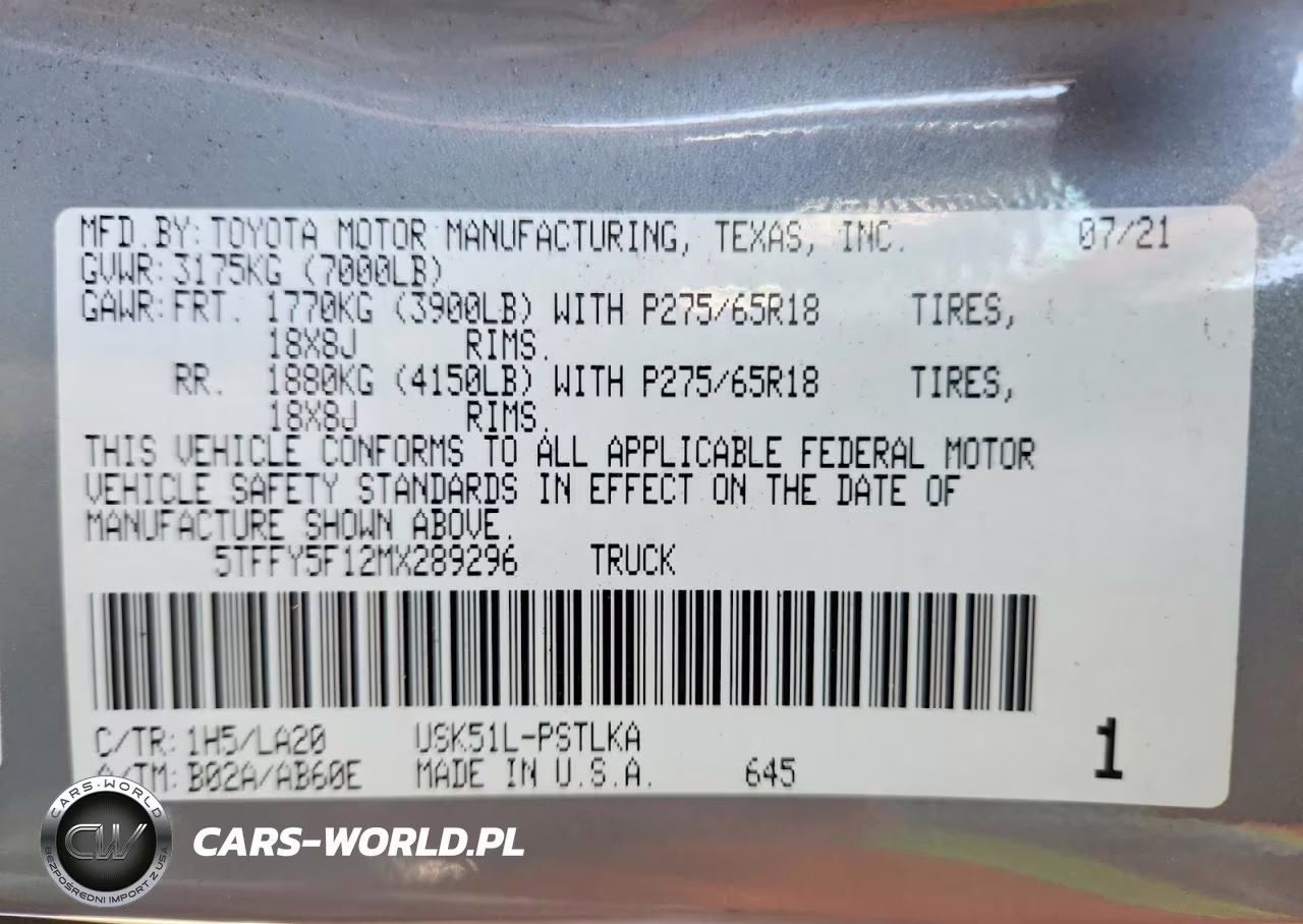 2021 Toyota Tundra Crewmax Limited VIN:5TFFY5F12MX289296 - 12