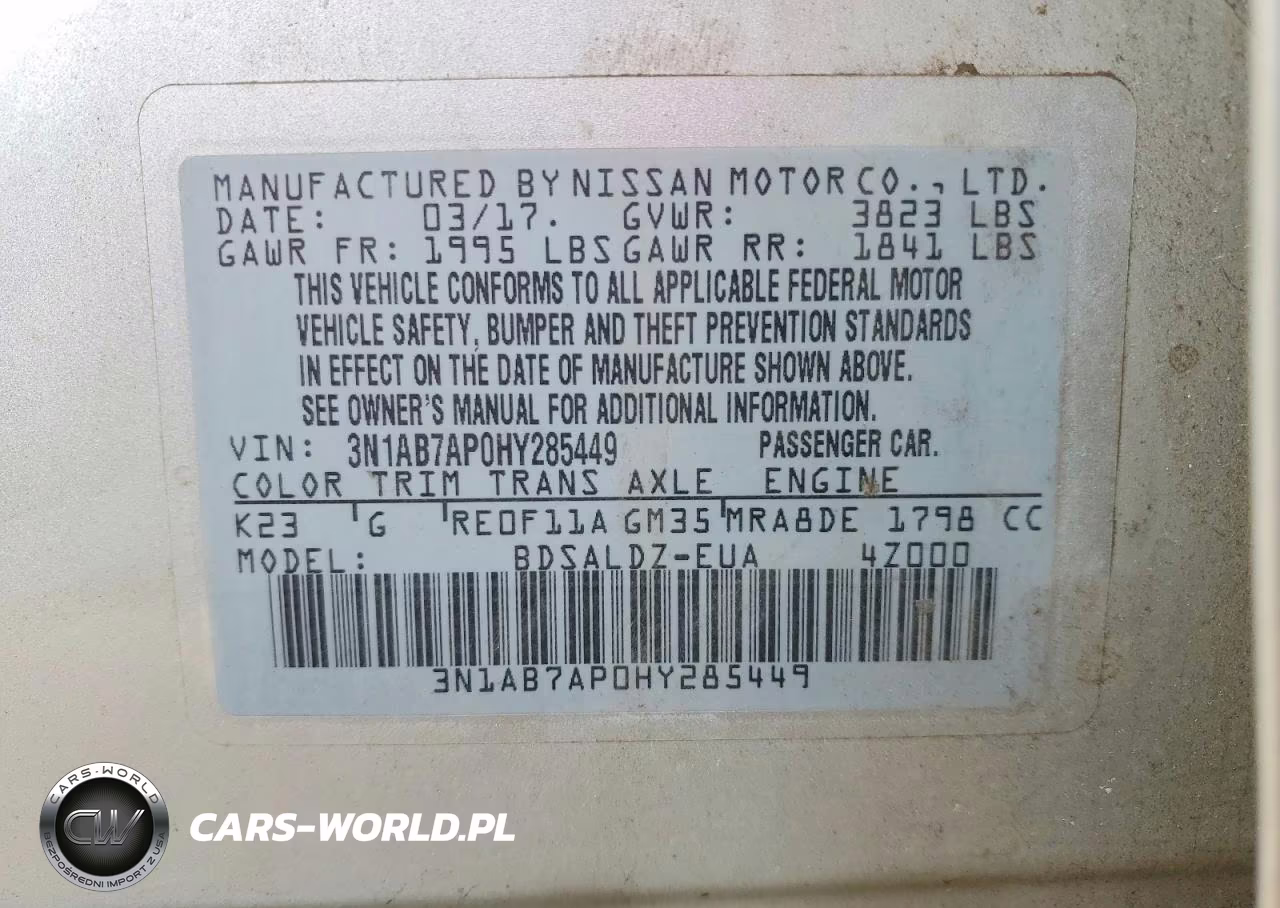 2017 Nissan Sentra Sv VIN:3N1AB7AP0HY285449 - 12
