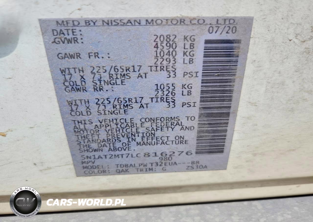 2020 Nissan Rogue S VIN:5N1AT2MT7LC816276 - 14