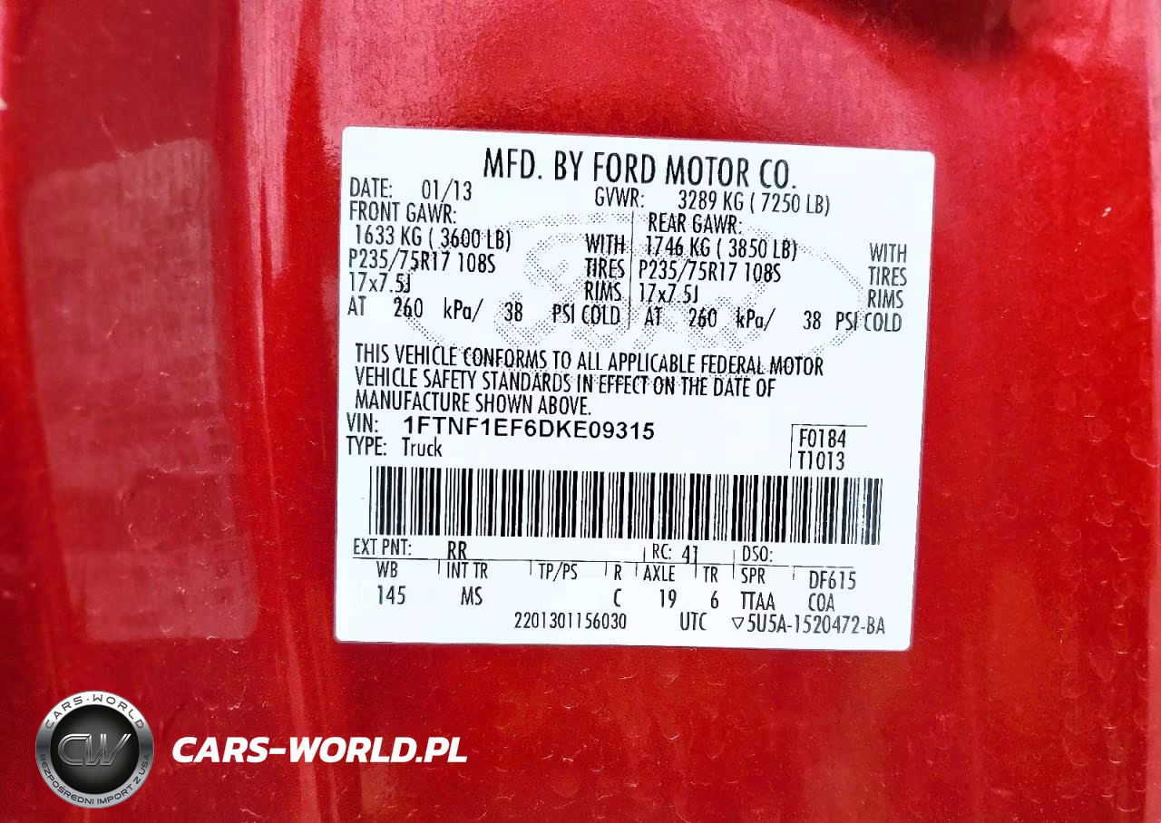 2013 Ford F150 VIN:1FTNF1EF6DKE09315 - 12
