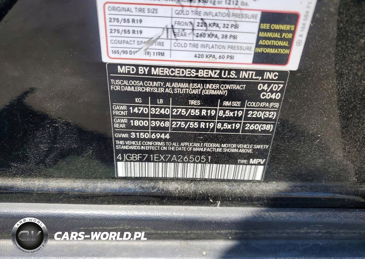 2007 Mercedes-Benz Gl 450 4Matic VIN:4JGBF71EX7A265051 - 13