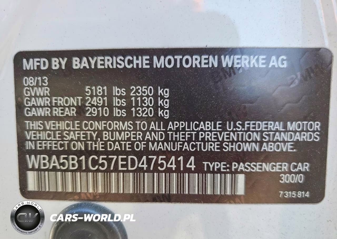 2014 BMW 535 I VIN:WBA5B1C57ED475414 - 12