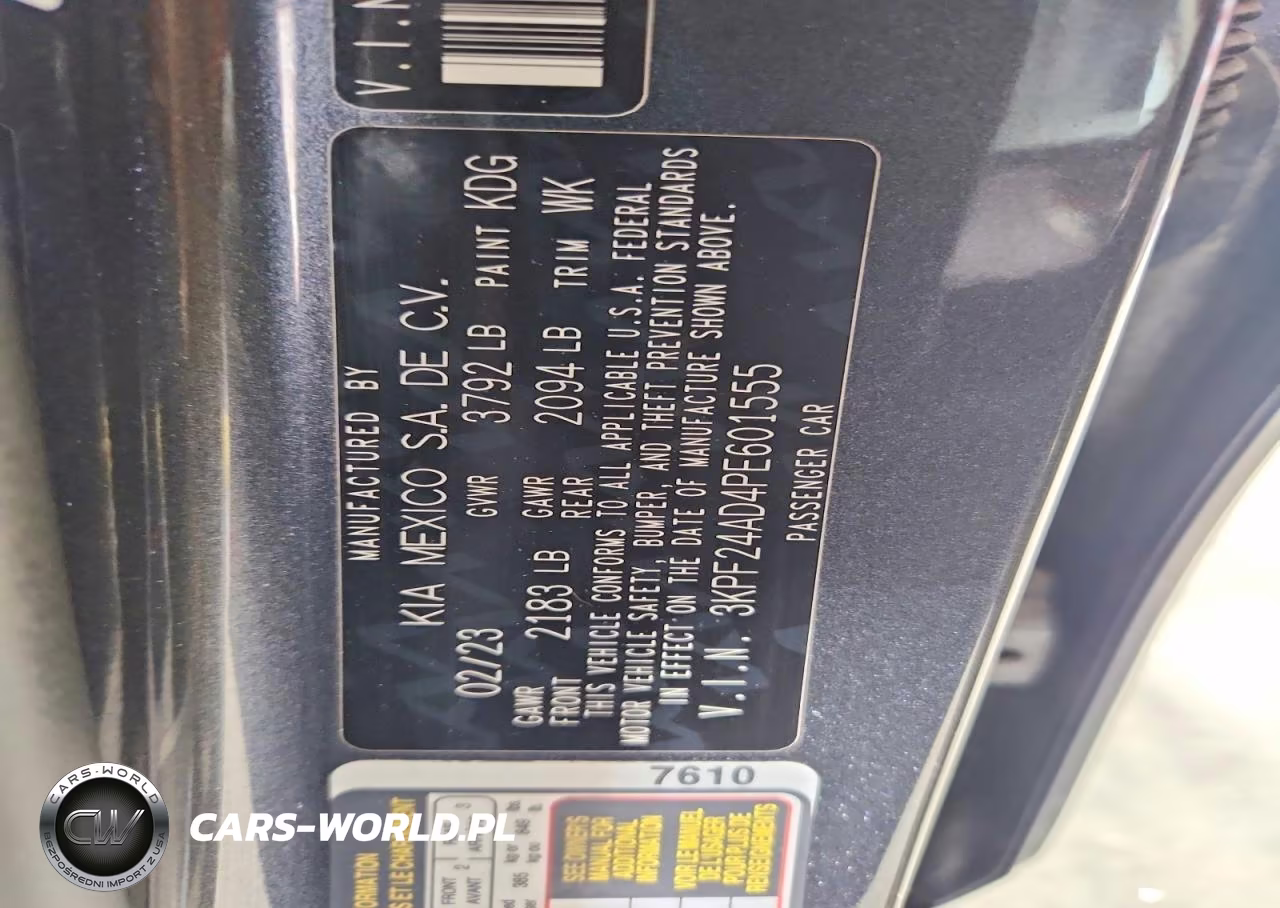 2023 Kia Forte Lxs VIN:3KPF24AD4PE601555 - 12