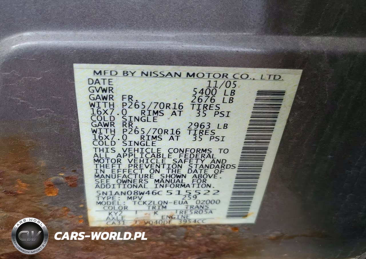 2006 Nissan Xterra X VIN:5N1AN08W46C515522 - 12