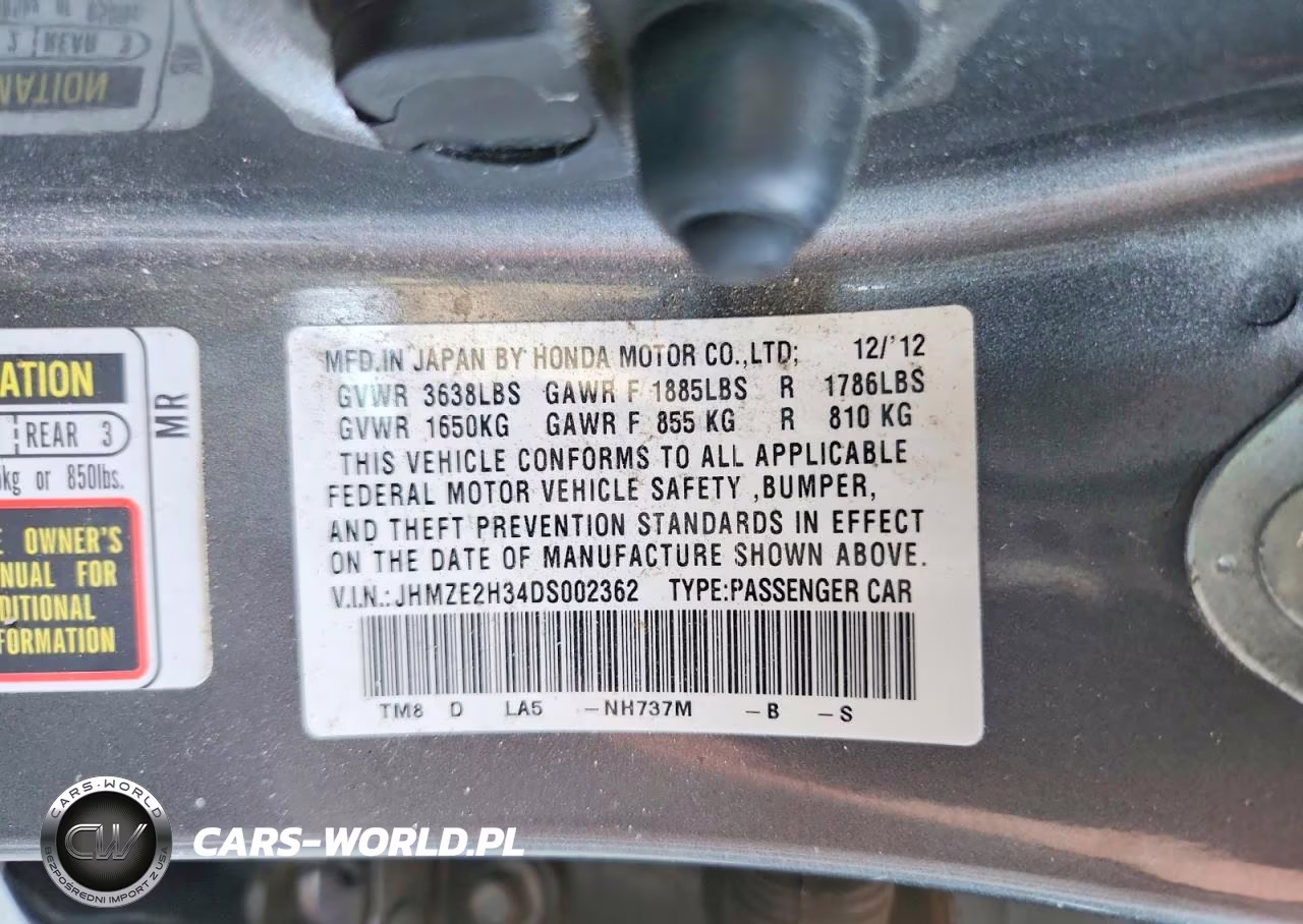 2013 Honda Insight VIN:JHMZE2H34DS002362 - 12