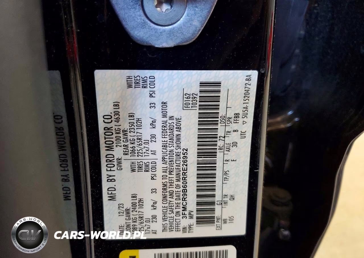 2024 Ford Bronco Sport Big Bend VIN:3FMCR9B60RRE26952 - 13
