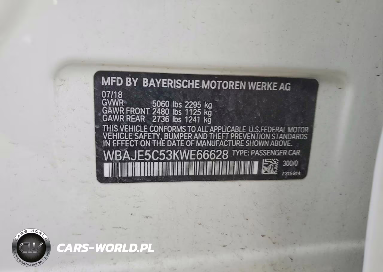 2019 BMW 540 I VIN:WBAJE5C53KWE66628 - 12