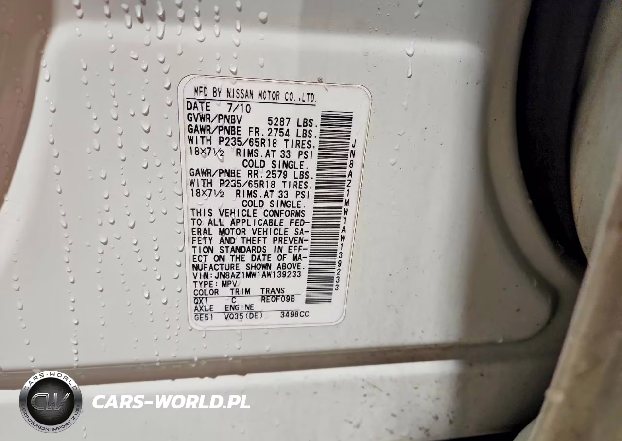 2010 Nissan Murano S VIN:JN8AZ1MW1AW139233 - 13