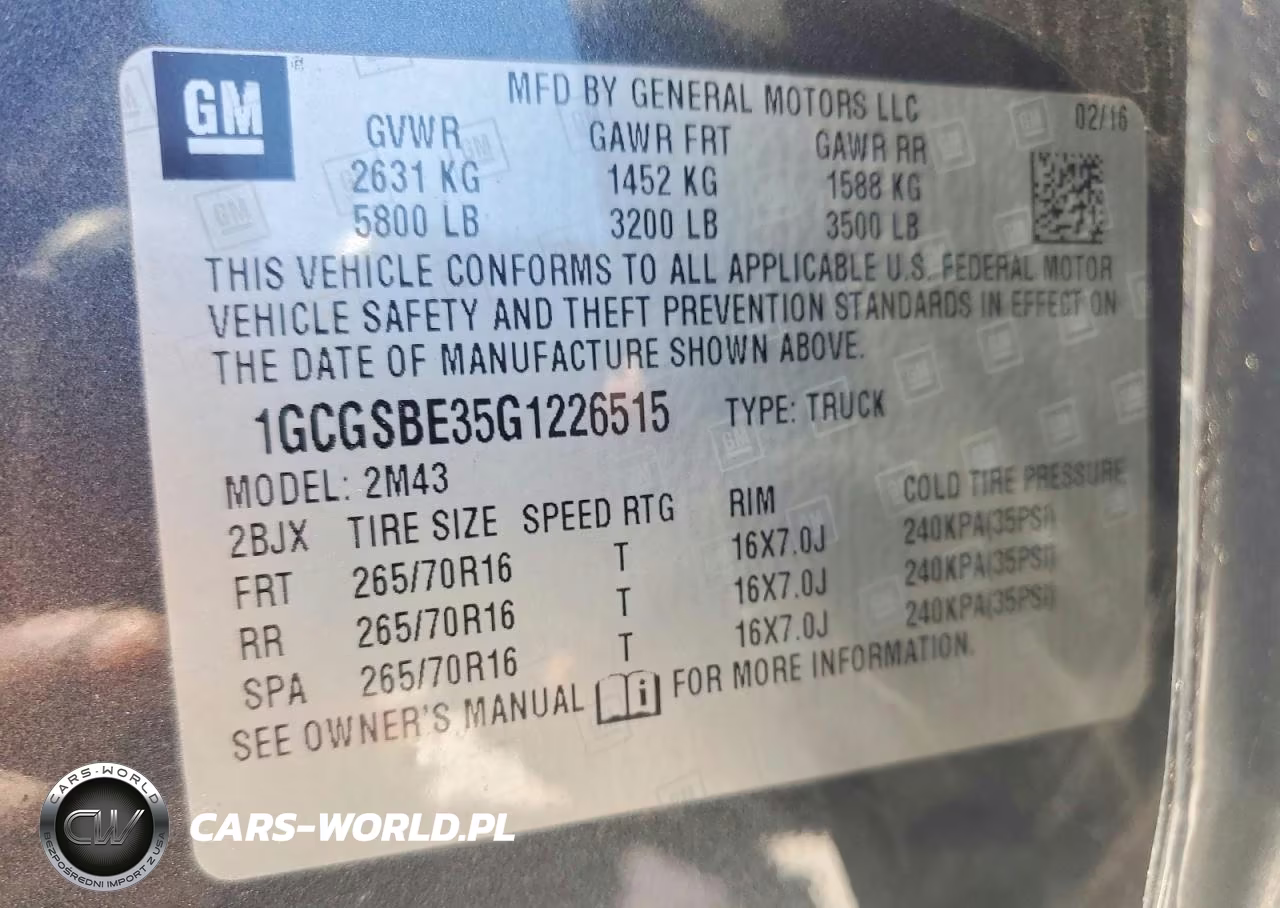 2016 Chevrolet Colorado VIN:1GCGSBE35G1226515 - 12