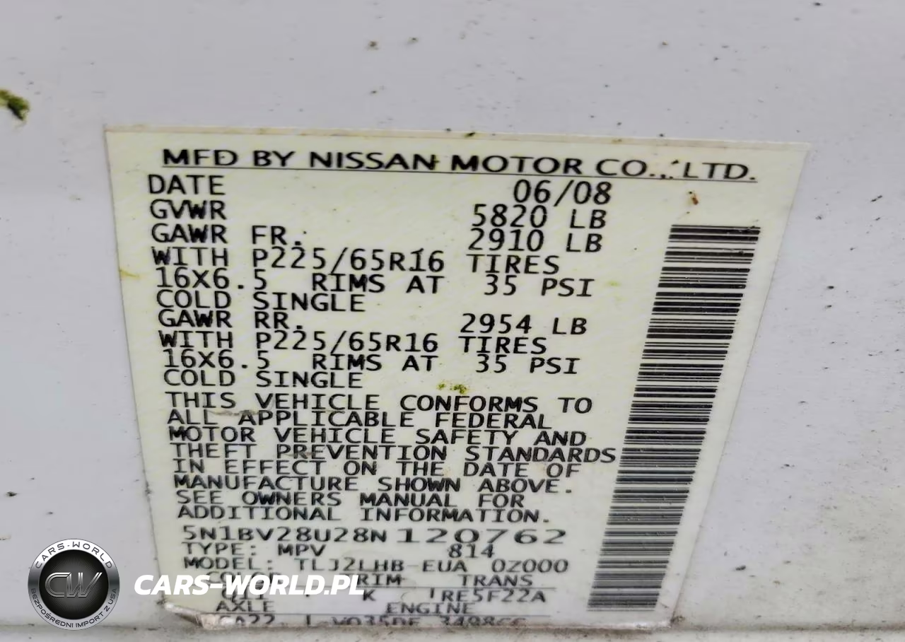 2008 Nissan Quest 3.5 VIN:5N1BV28U28N120762 - 13