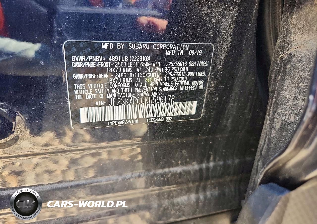 2019 Subaru Forester Sport VIN:JF2SKAPC6KH596178 - 12