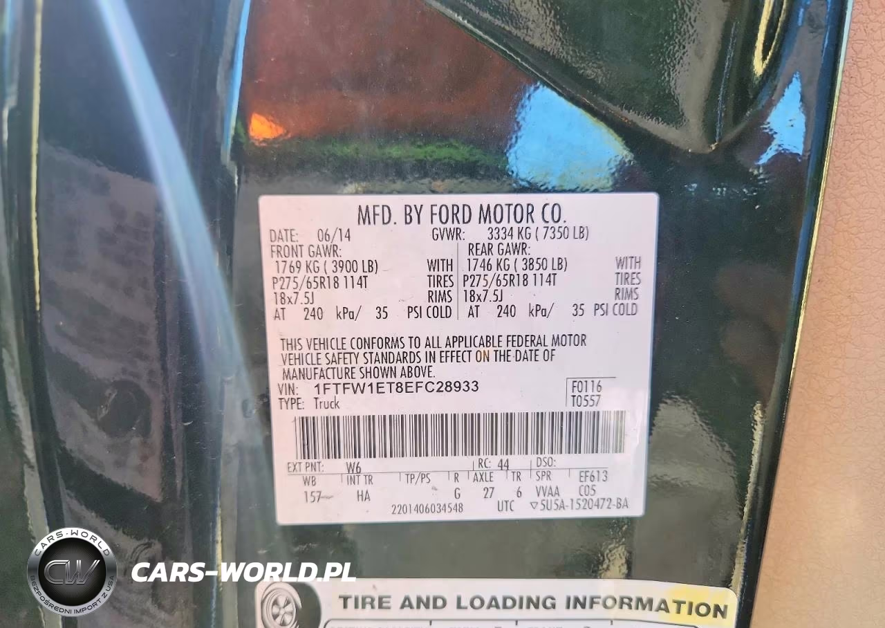 2014 Ford F150 Supercrew VIN:1FTFW1ET8EFC28933 - 12