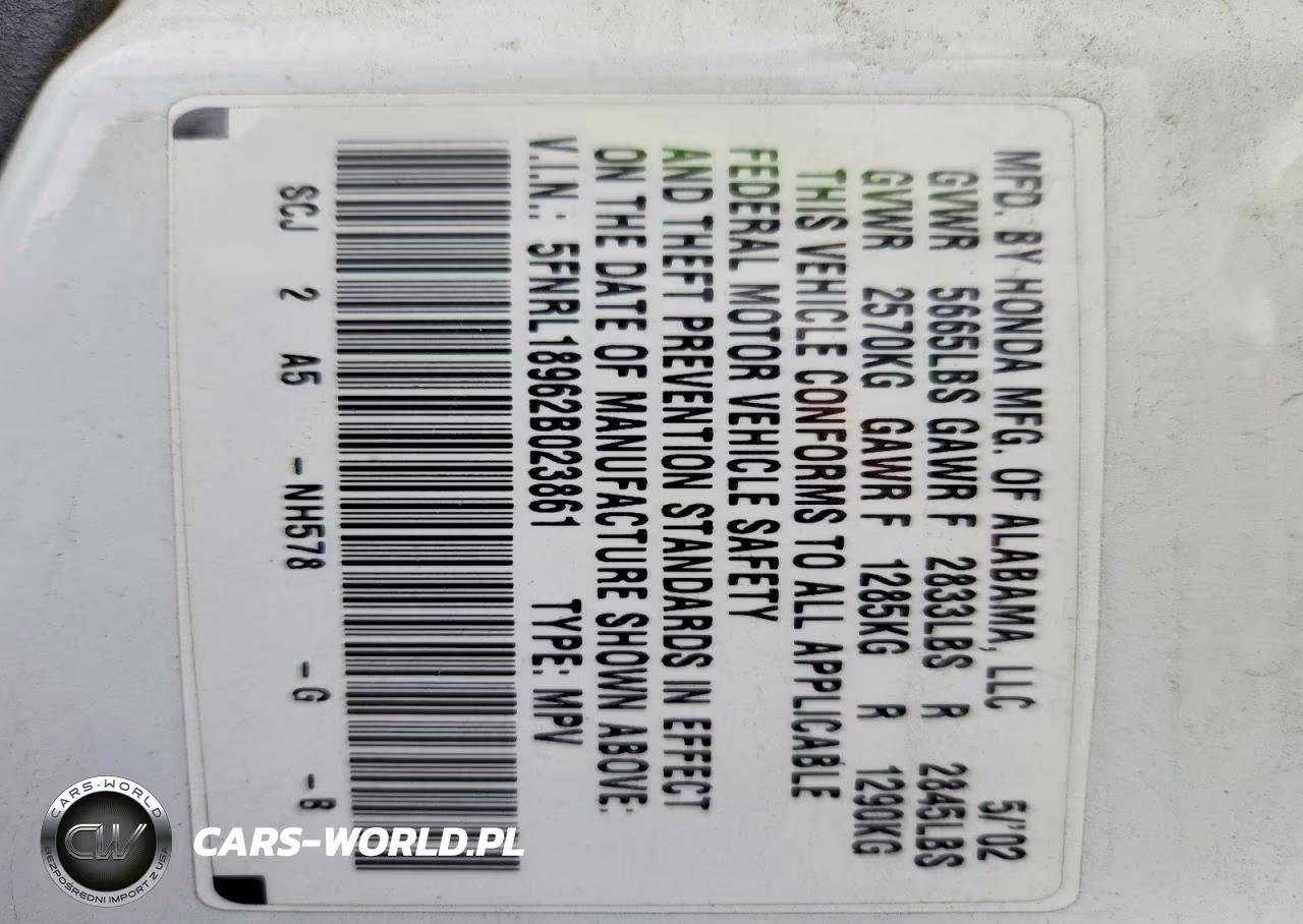2002 Honda Odyssey Exl VIN:5FNRL18962B023861 - 13