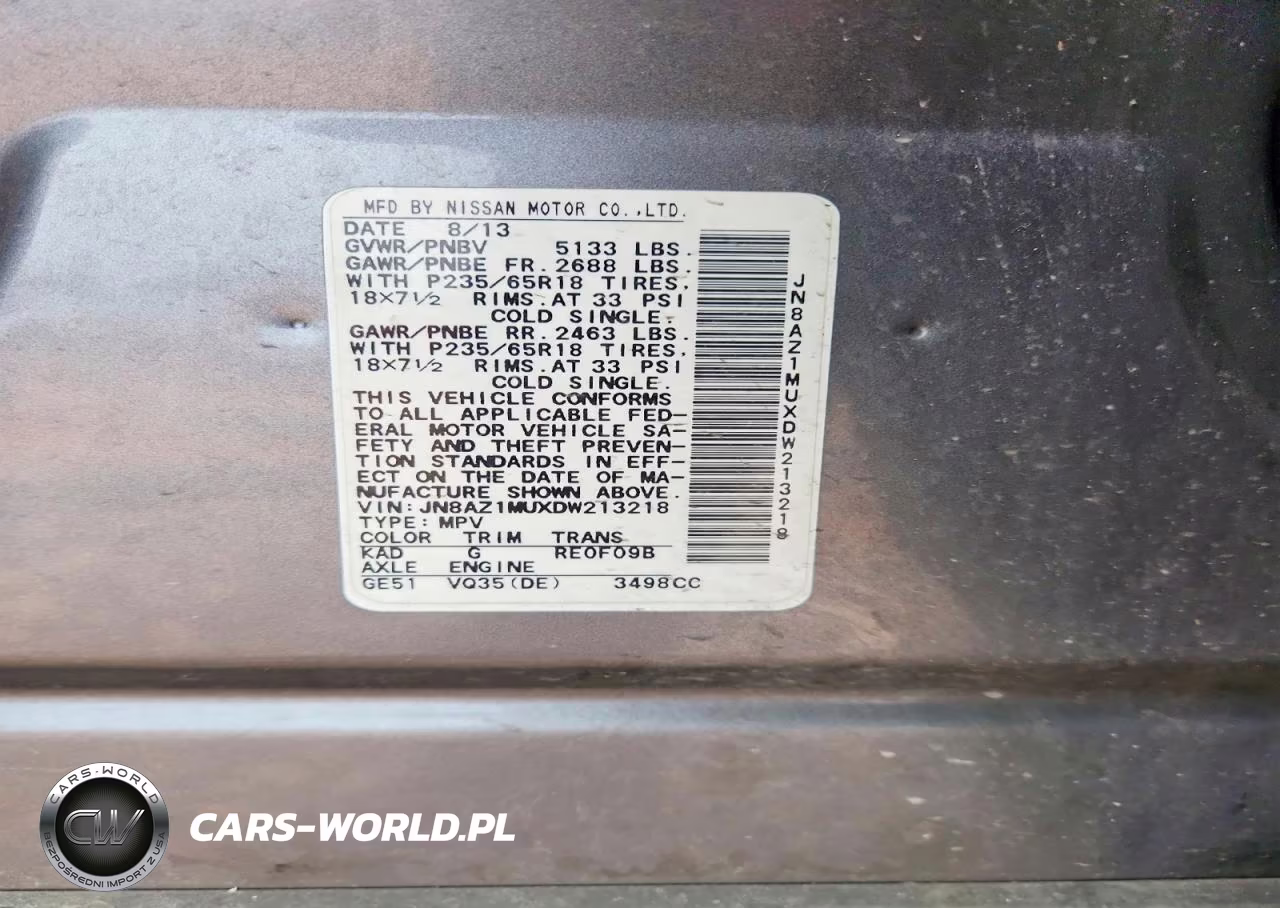 2013 Nissan Murano S VIN:JN8AZ1MUXDW213218 - 13
