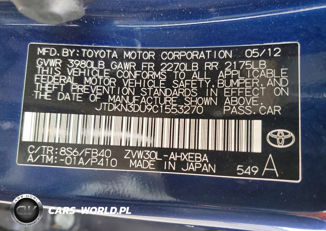 2012 Toyota Prius Three VIN:JTDKN3DU9C1553270 - 13