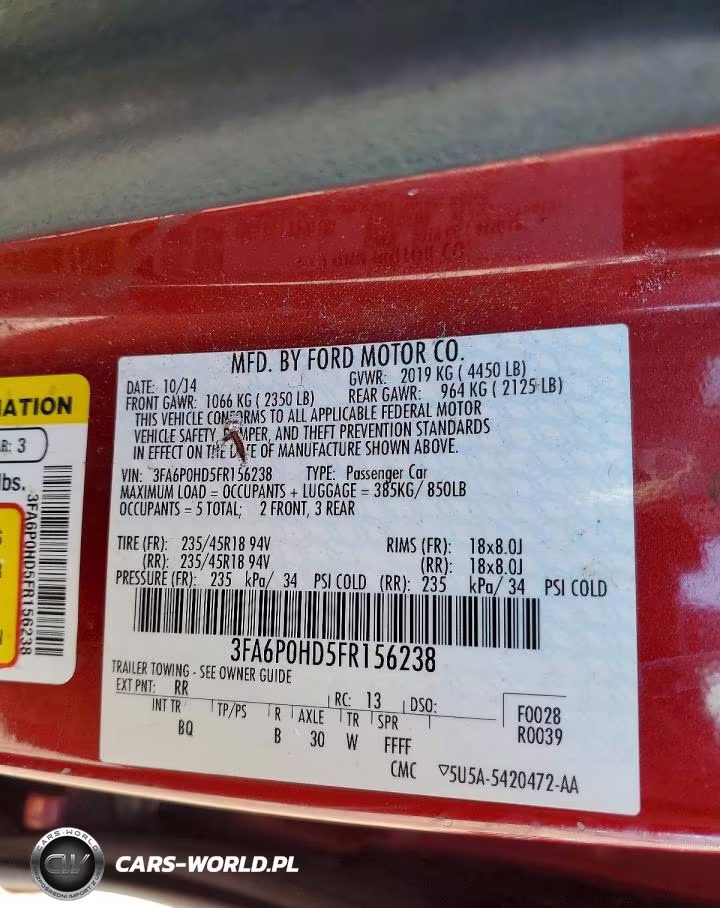 2015 Ford Fusion Se VIN:3FA6P0HD5FR156238 - 12