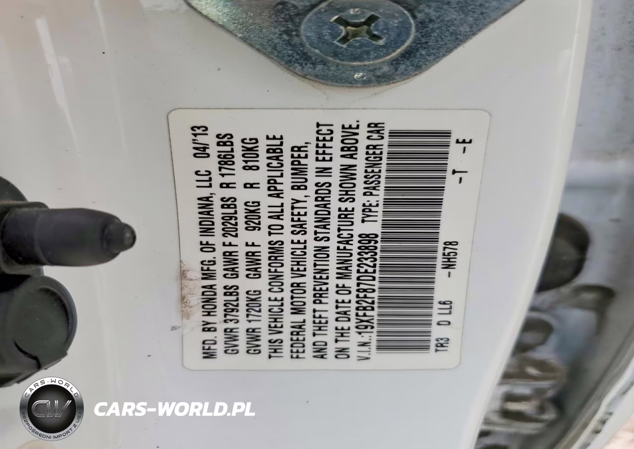 2013 Honda Civic Ex VIN:19XFB2F87DE233898 - 13