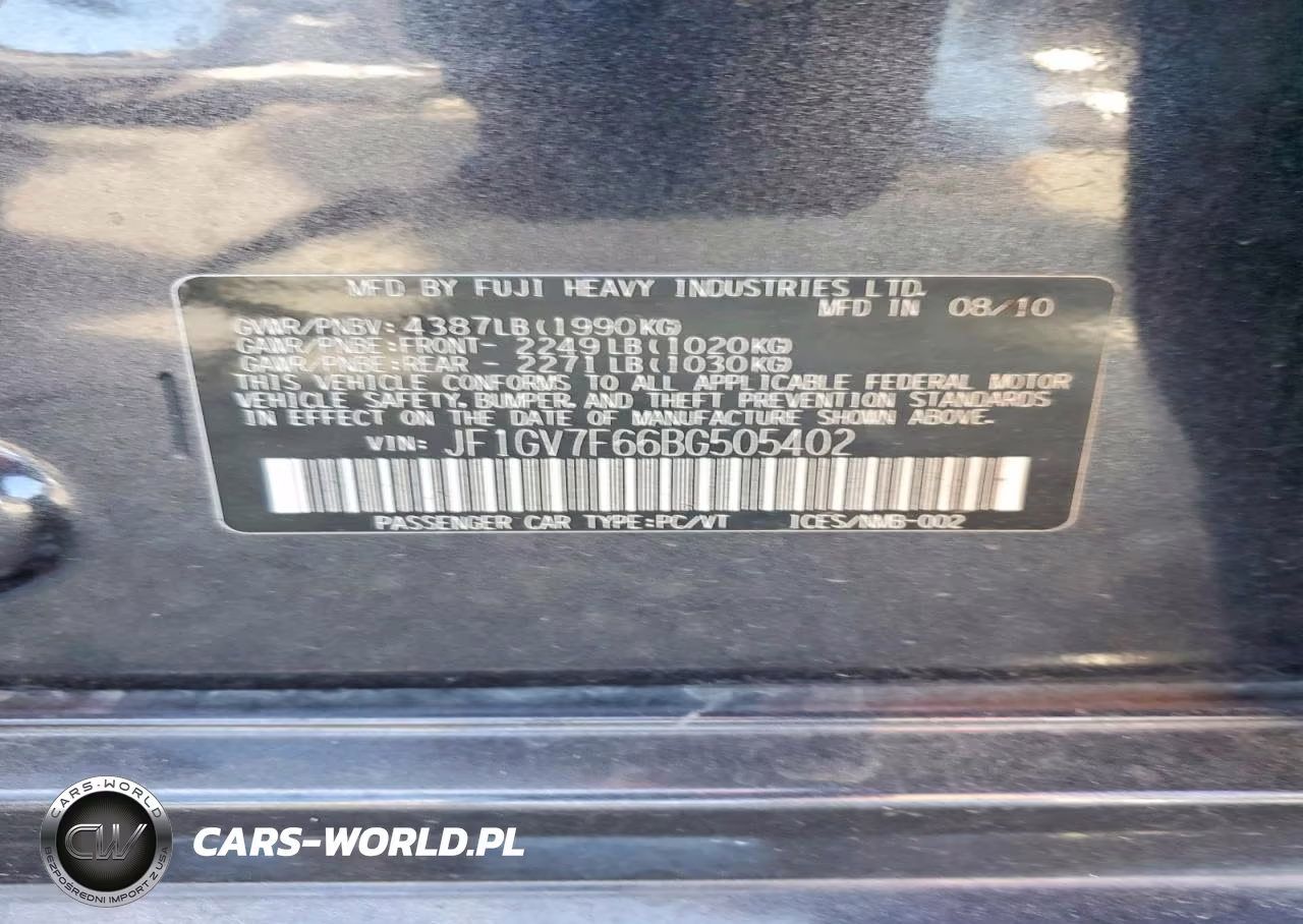 2011 Subaru Impreza Wrx VIN:JF1GV7F66BG505402 - 13