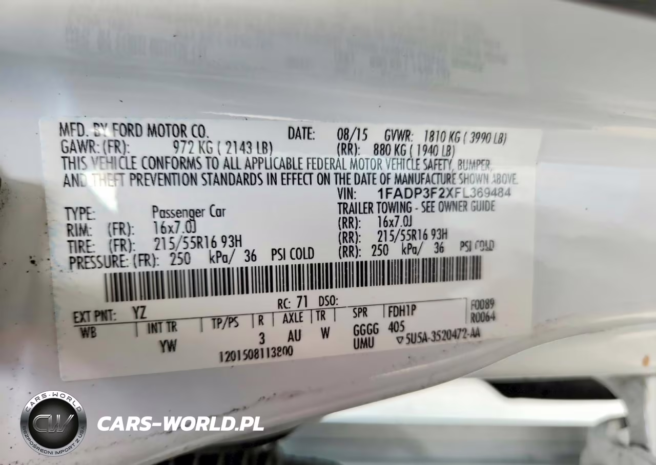 2015 Ford Focus Se VIN:1FADP3F2XFL369484 - 12