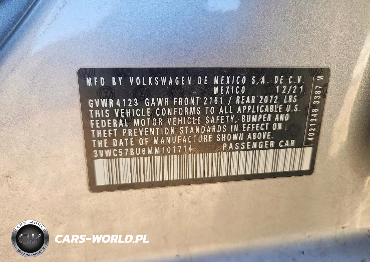 2021 Volkswagen Jetta S VIN:3VWC57BU6MM101714 - 12