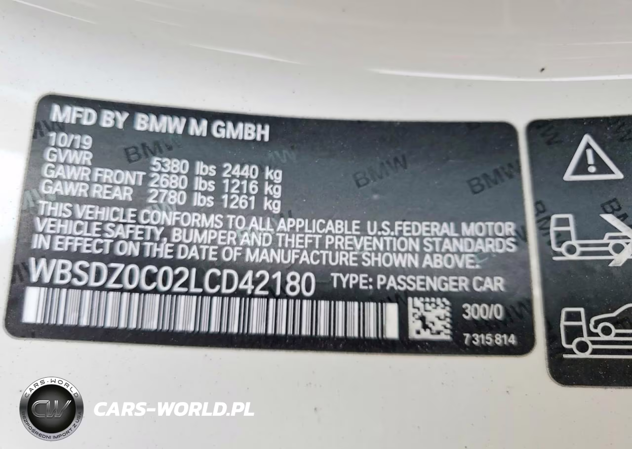 2020 BMW M8 VIN:WBSDZ0C02LCD42180 - 12