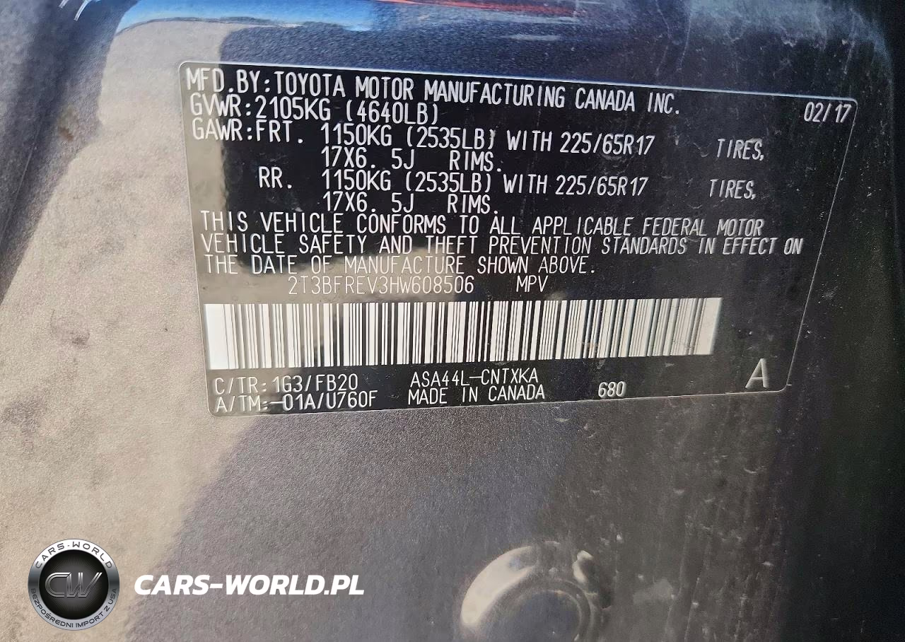 2017 Toyota Rav4 Le VIN:2T3BFREV3HW608506 - 12