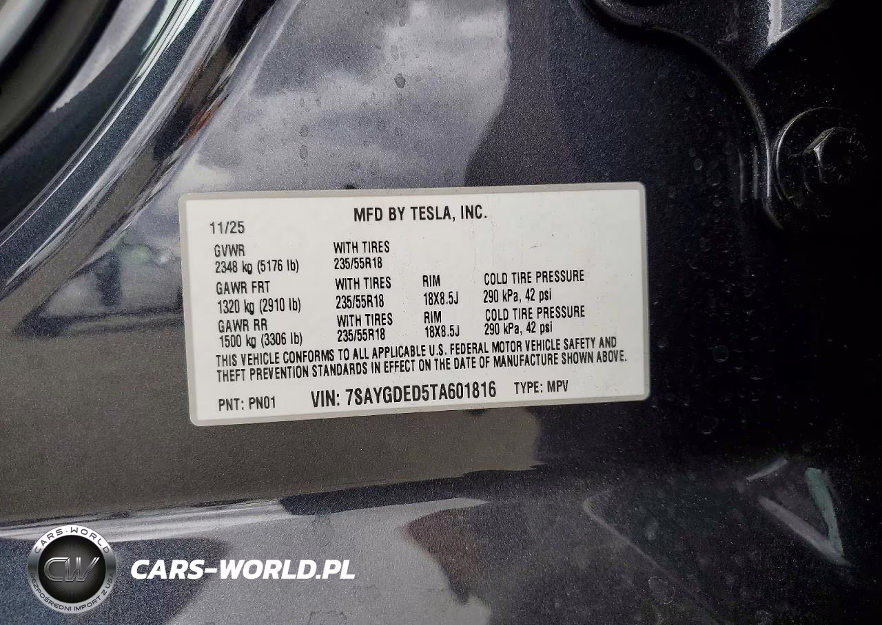 2026 Tesla Model Y VIN:7SAYGDED5TA601816 - 13
