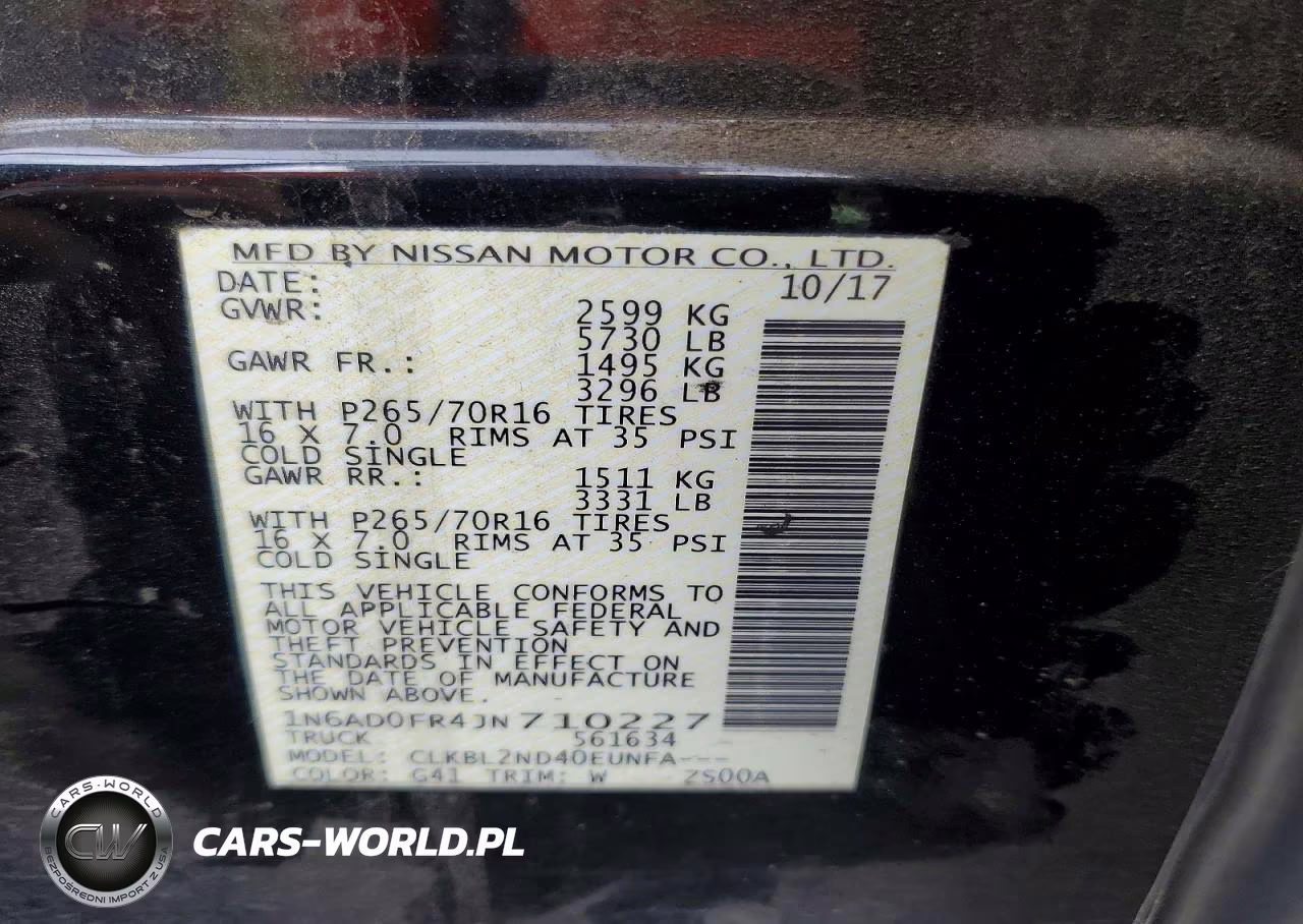 2018 Nissan Frontier Sv VIN:1N6AD0FR4JN710227 - 12