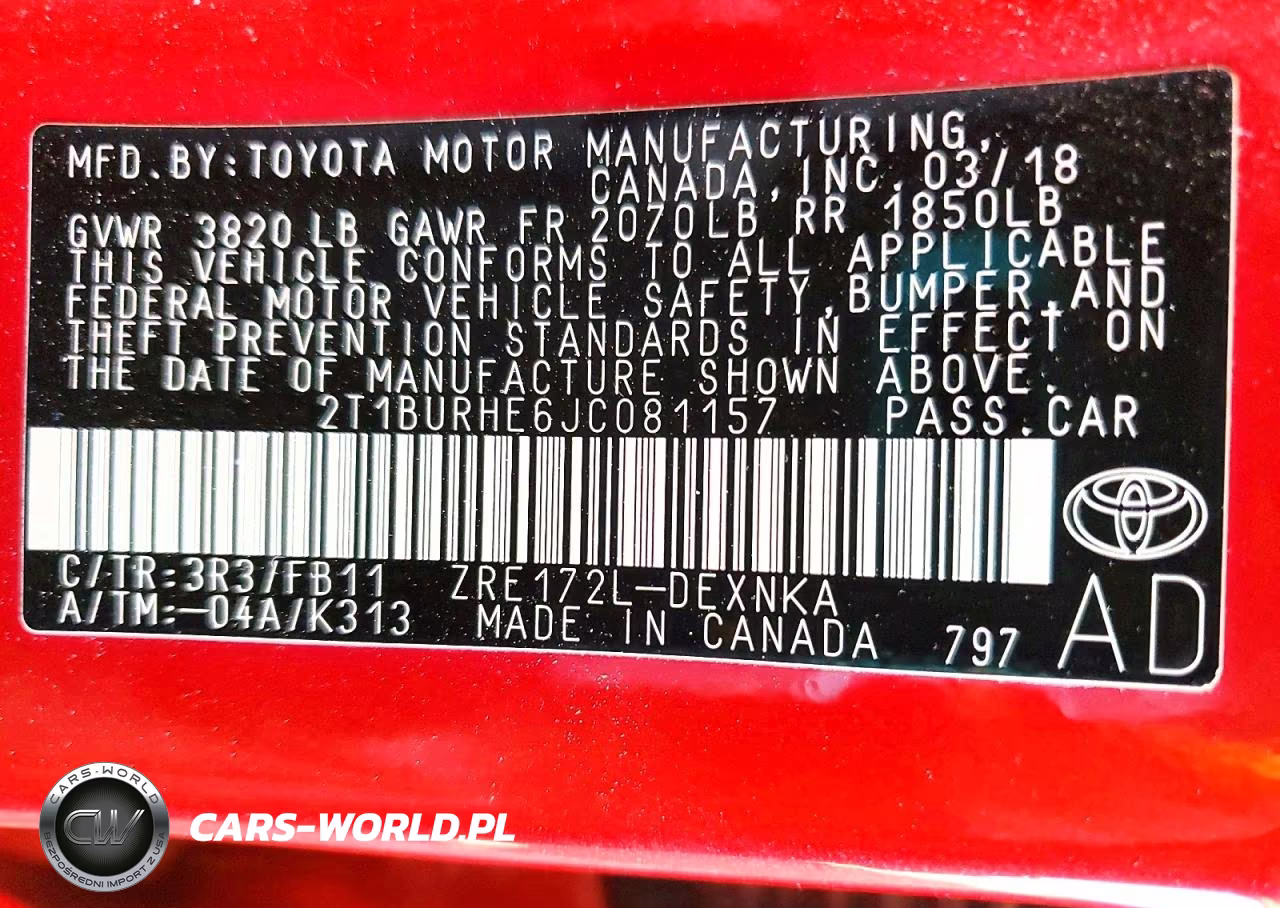2018 Toyota Corolla Le VIN:2T1BURHE6JC081157 - 12