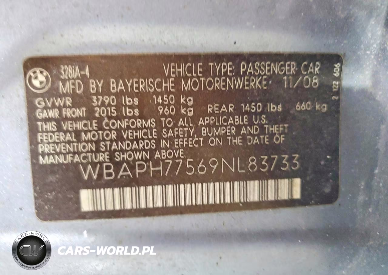 2009 BMW 328 I VIN:WBAPH77569NL83733 - 12