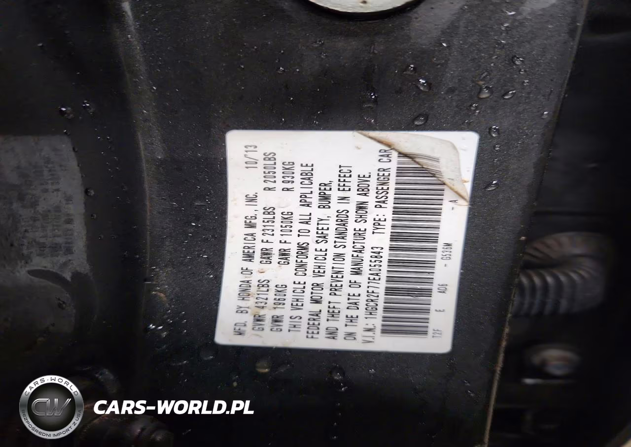 2014 Honda Accord Ex VIN:1HGCR2F77EA055843 - 13