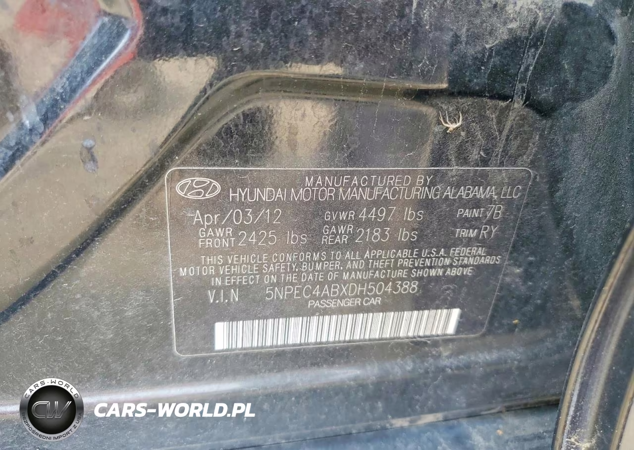 2013 Hyundai Sonata Limited 2.0T VIN:5NPEC4ABXDH504388 - 12