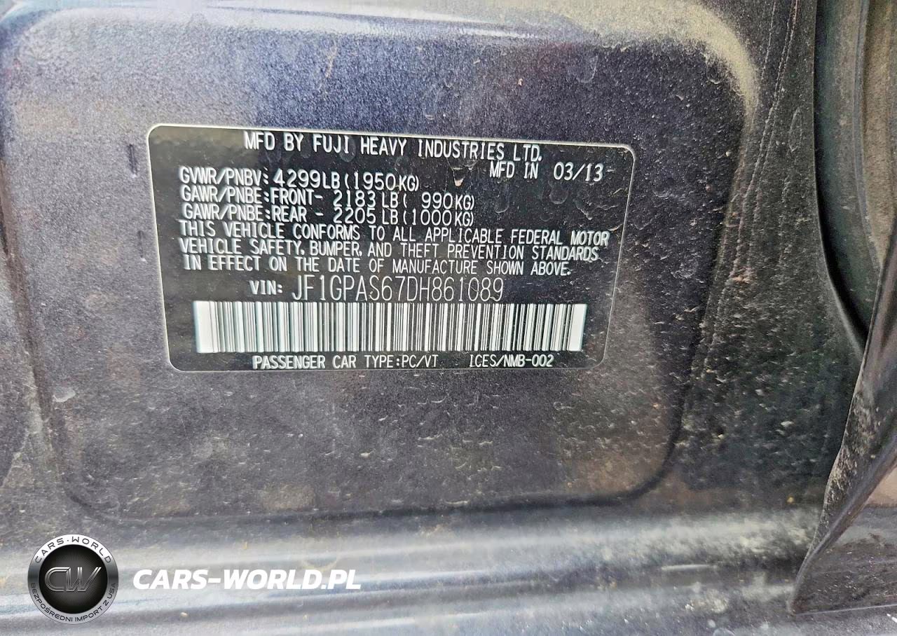 2013 Subaru Impreza Sport Limited VIN:JF1GPAS67DH861089 - 12