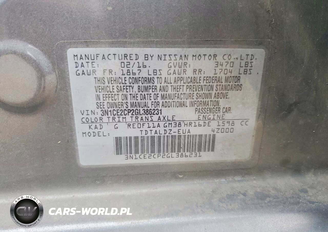 2016 Nissan Versa Note S VIN:3N1CE2CP2GL386231 - 12