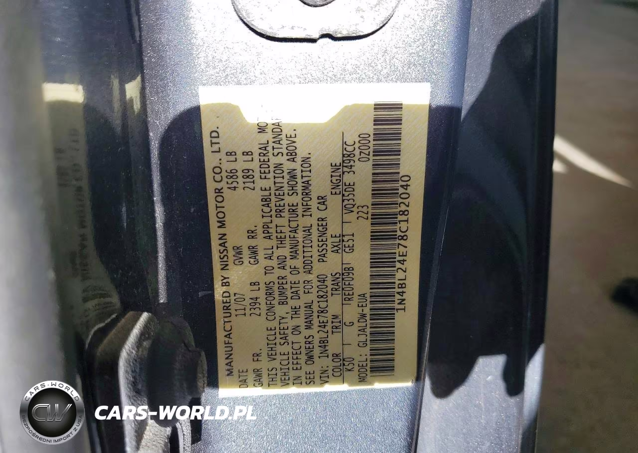 2008 Nissan Altima 3.5Se VIN:1N4BL24E78C182040 - 12
