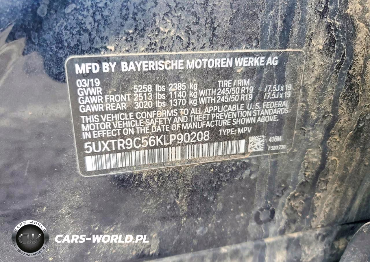 2019 BMW X3 xDrive30I VIN:5UXTR9C56KLP90208 - 13