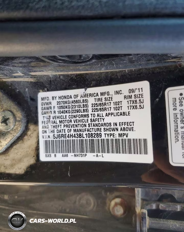 2011 Honda Cr-V Se VIN:5J6RE4H43BL108289 - 13