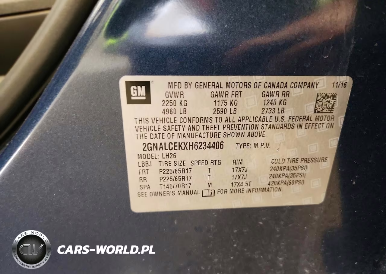 2017 Chevrolet Equinox Lt VIN:2GNALCEKXH6234406 - 13