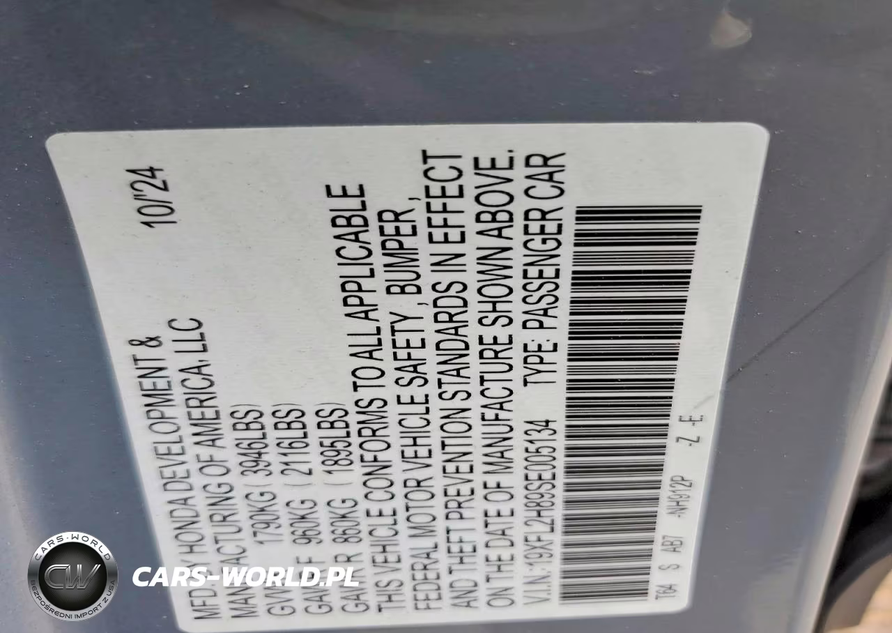 2025 Honda Civic Sport VIN:19XFL2H89SE005134 - 12