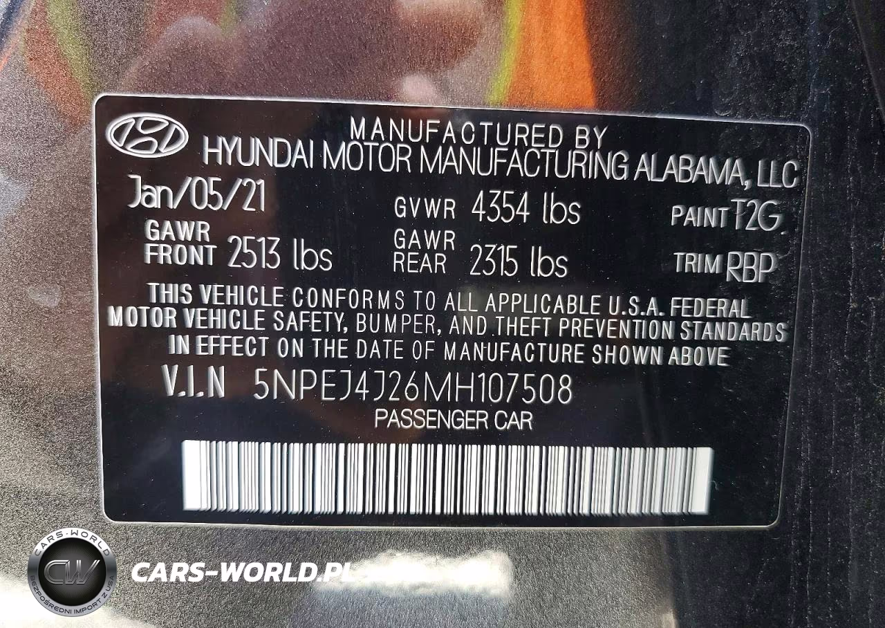 2021 Hyundai Sonata Sel Plus VIN:5NPEJ4J26MH107508 - 12