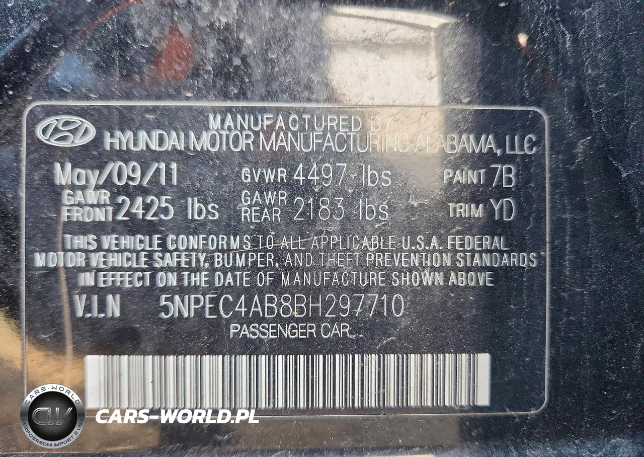 2011 Hyundai Sonata Limited 2.0T VIN:5NPEC4AB8BH297710 - 13