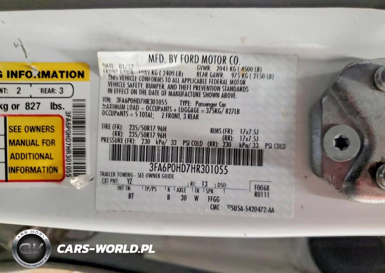 2017 Ford Fusion Se VIN:3FA6P0HD7HR301055 - 12