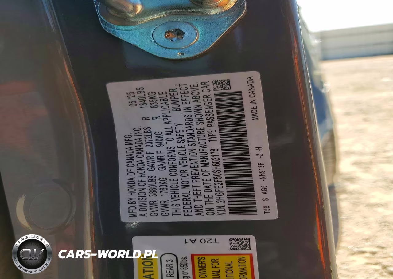 2025 Honda Civic Sport VIN:2HGFE2F50SH602178 - 12