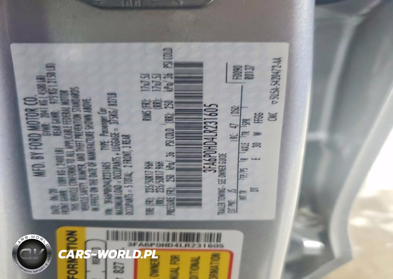 2020 Ford Fusion Se VIN:3FA6P0HD4LR231605 - 12