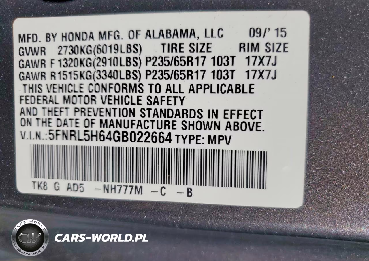 2016 Honda Odyssey Exl VIN:5FNRL5H64GB022664 - 14