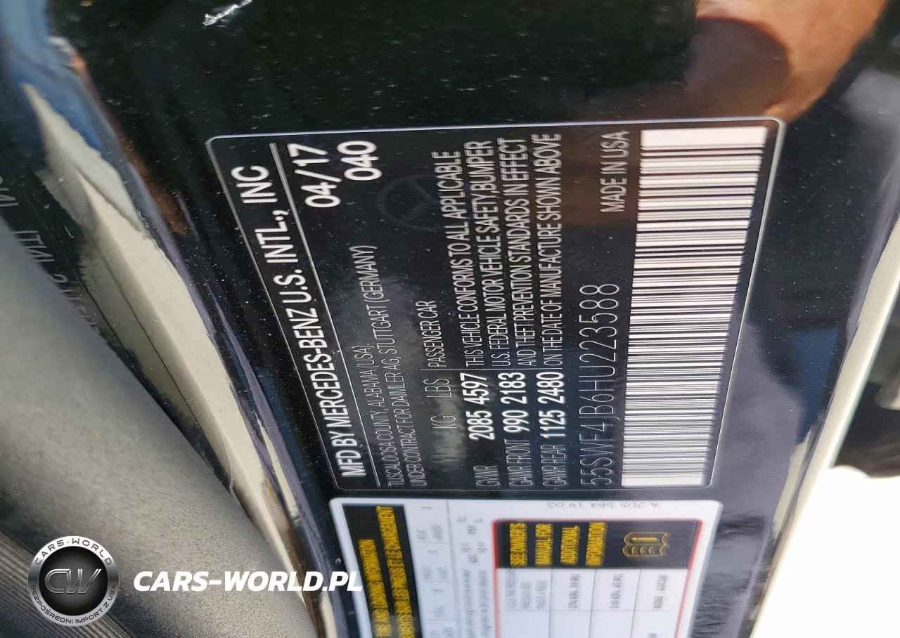 2017 Mercedes-Benz C 300 VIN:55SWF4JB6HU223588 - 13
