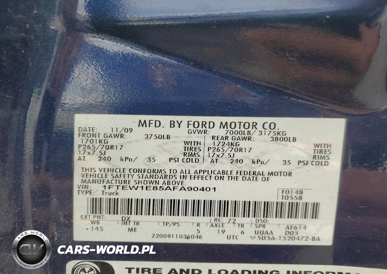 2010 Ford F150 Supercrew VIN:1FTEW1E85AFA90401 - 12