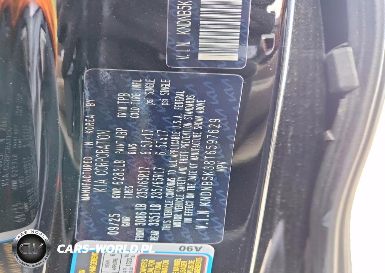 2026 Kia Carnival Lxs VIN:KNDNB5K38T6597629 - 12