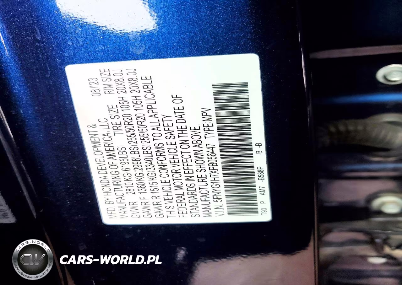 2023 Honda Pilot Touring VIN:5FNYG1H7XPB056447 - 14